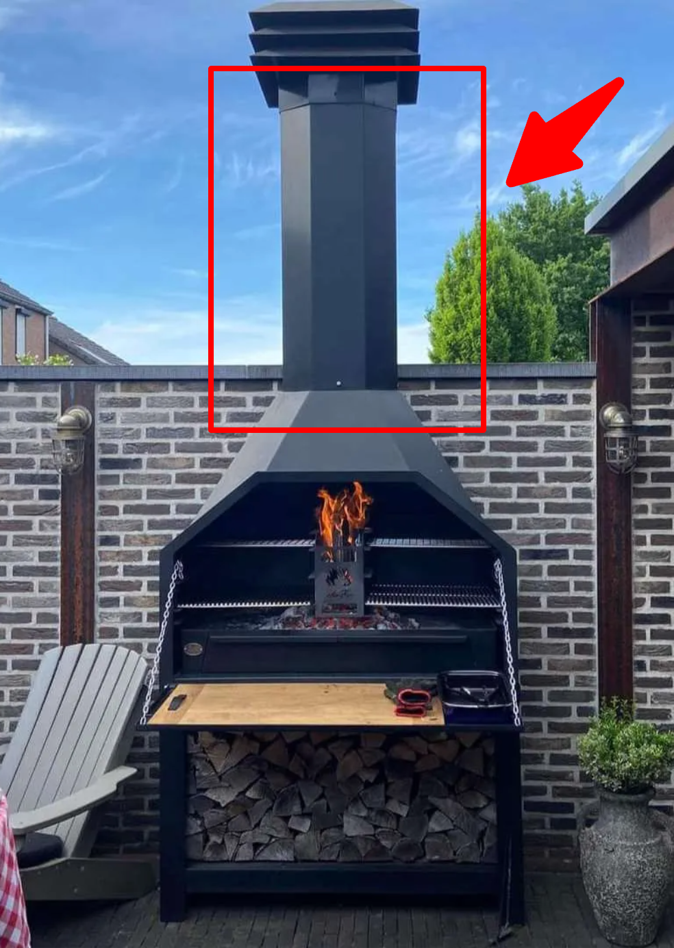 1m Black Flue extention for Freestanding 800 braai