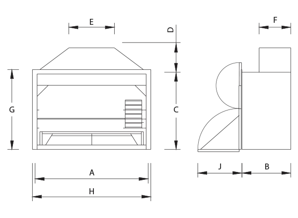 Home Fires Built-In Deluxe 800mm
